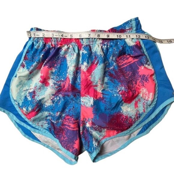 Nike Dri-Fit Running Shorts Blue Pink Abstract Print Lined Women's Size Medium - Picture 3 of 9